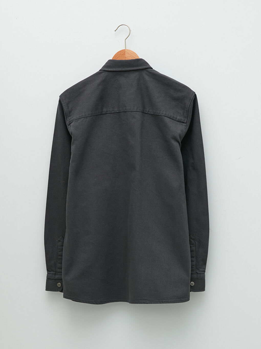 Regular Fit Long Sleeve Gabardine Men's Shirt Jacket-6