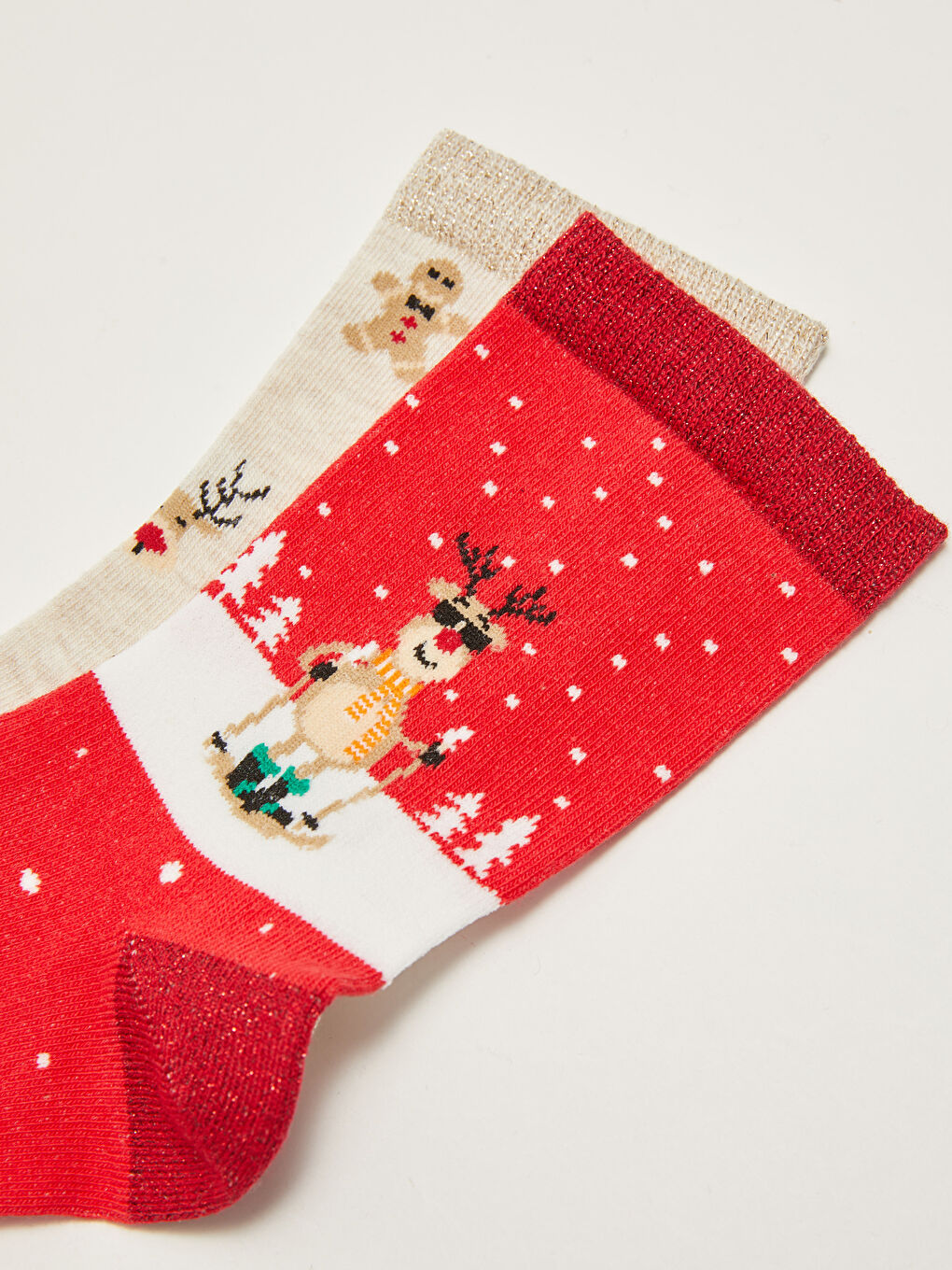 جوارب للكاحل بطابع عيد الميلاد للسيدات عبوتان-2