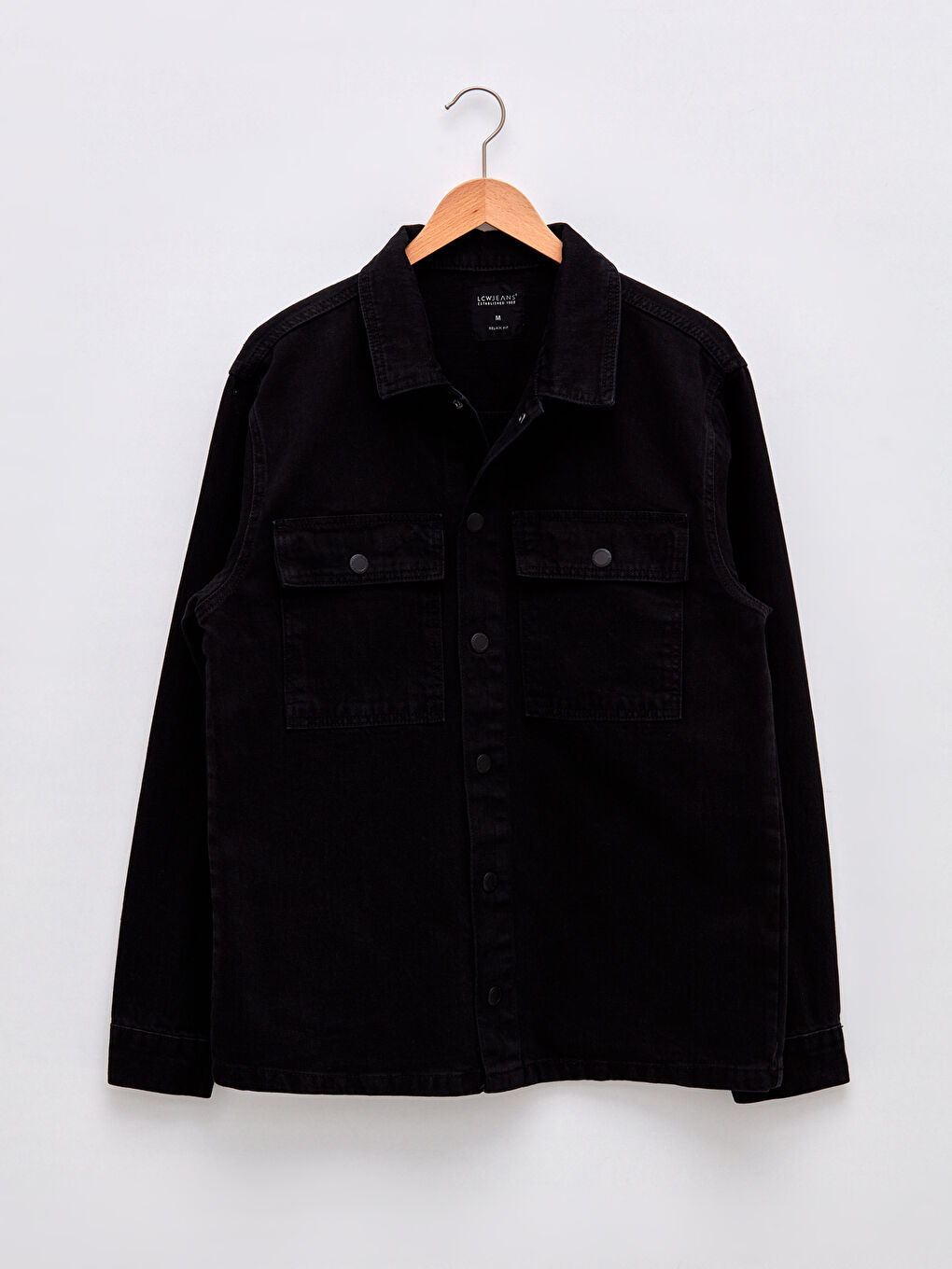 Siyah Rahat Kalıp Erkek Jean Ceket-6