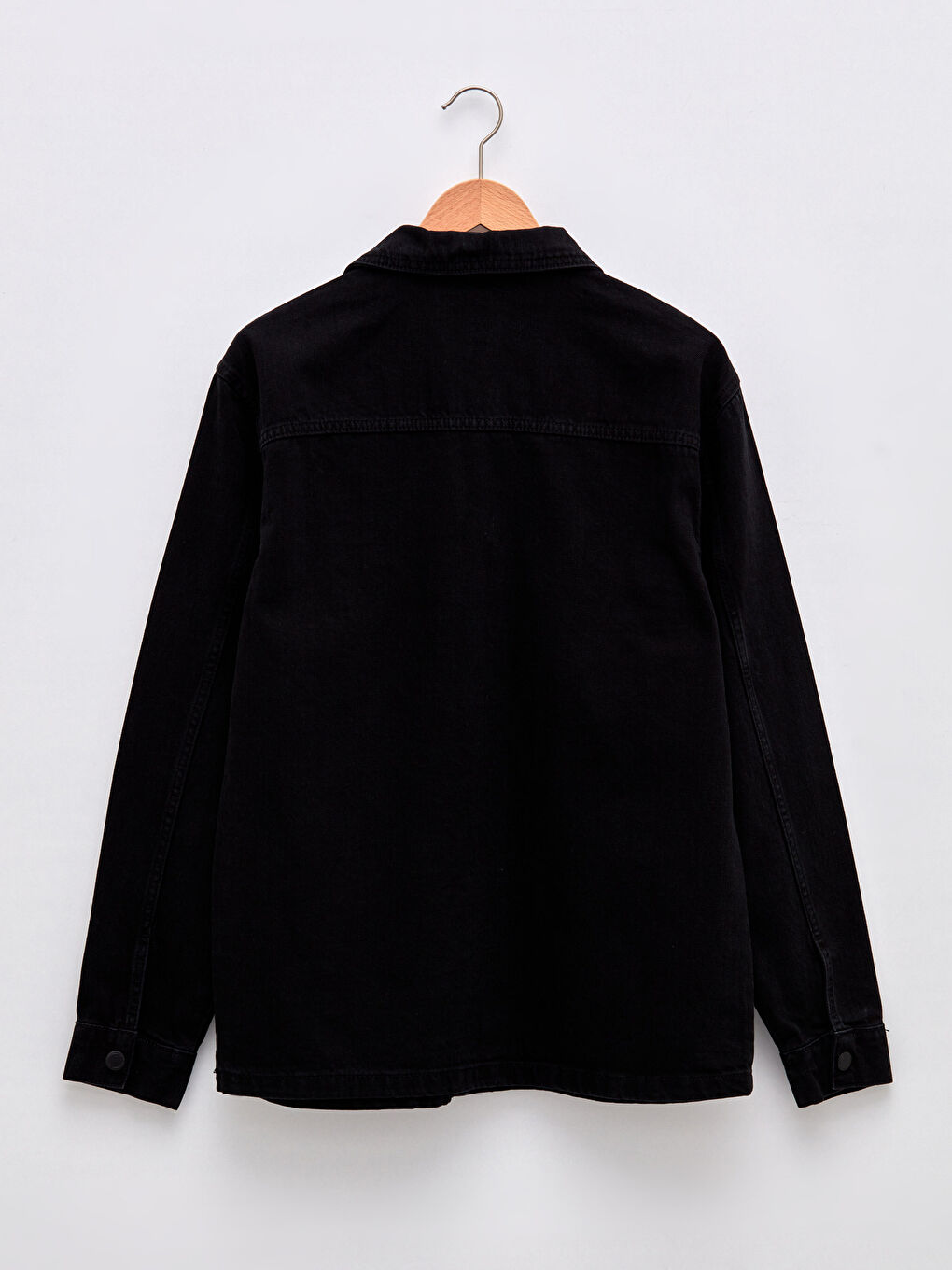 Siyah Rahat Kalıp Erkek Jean Ceket-7