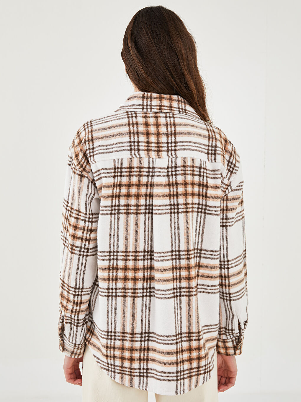 Karirana košulja jakna sa dugim rukavima za žene-4