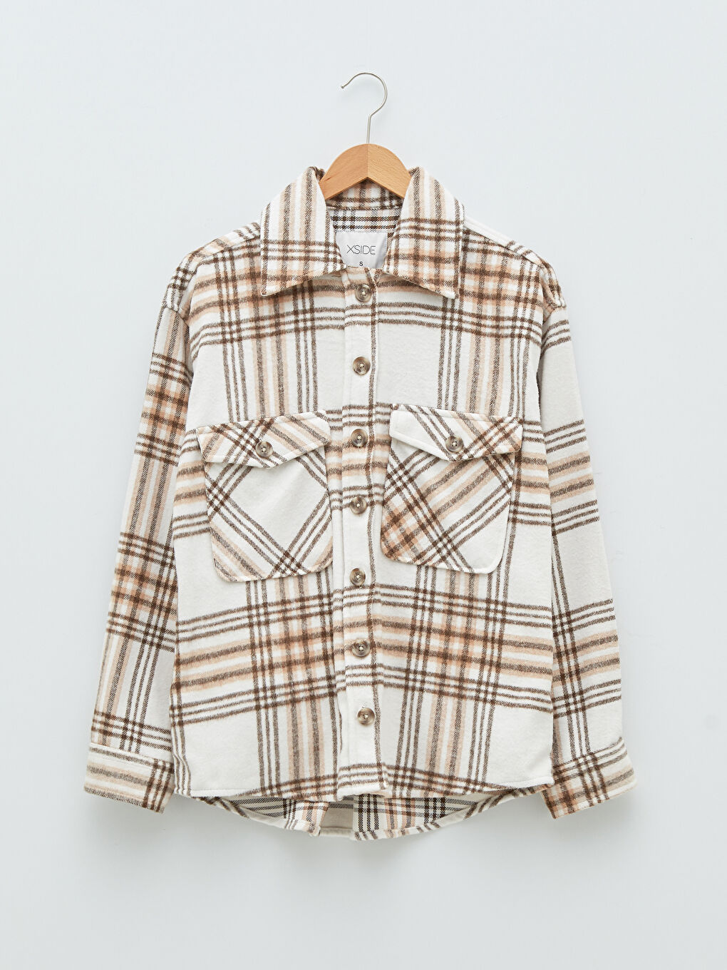 Karirana košulja jakna sa dugim rukavima za žene-5