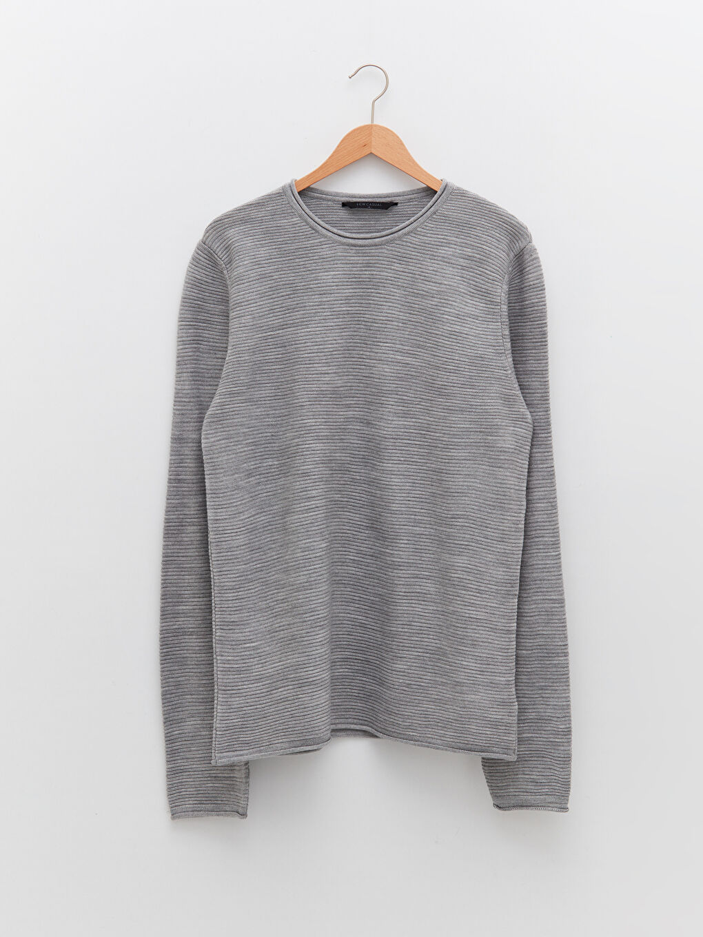 Crew Neck Long Sleeve Men's Tricot Sweater-5