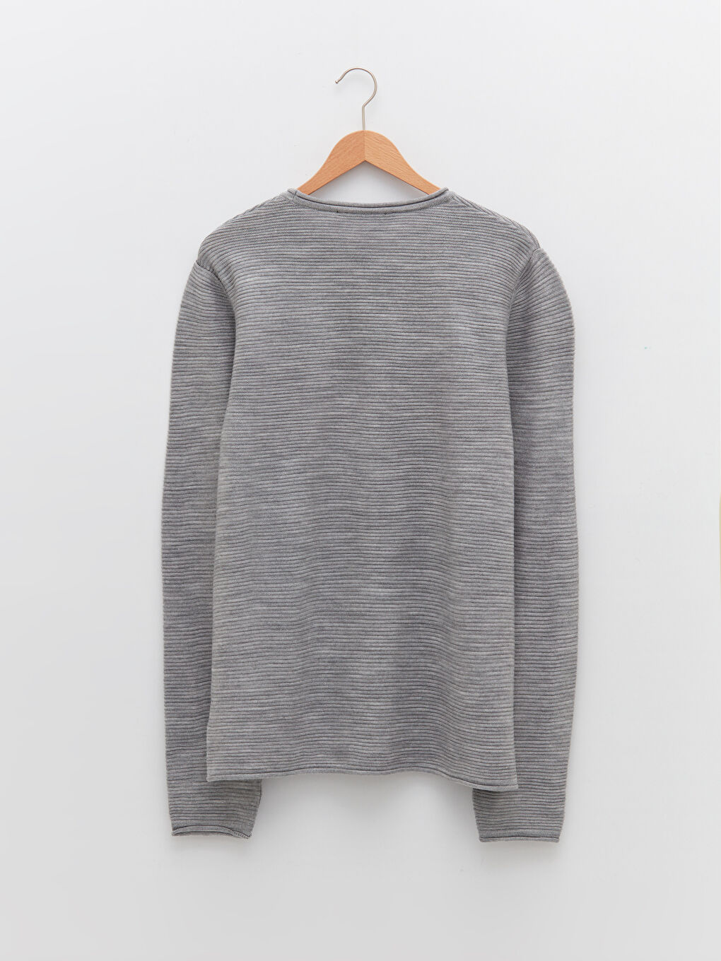 Crew Neck Long Sleeve Men's Tricot Sweater-6