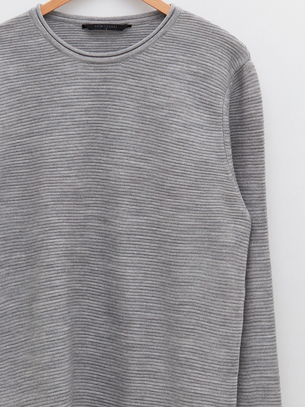 Crew Neck Long Sleeve Men's Tricot Sweater-7