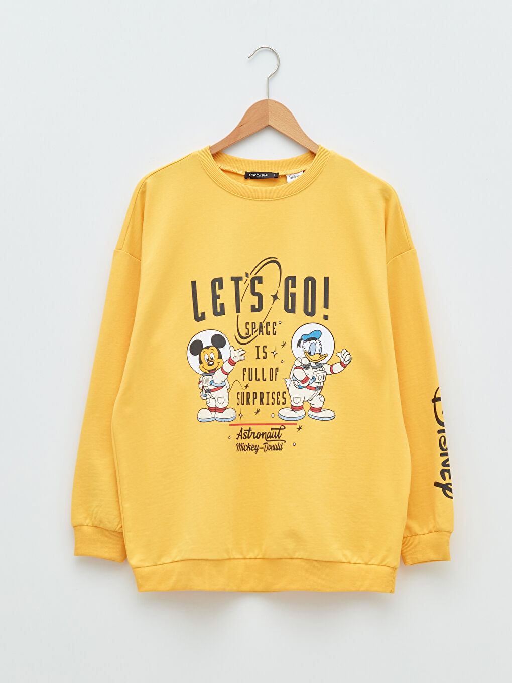 Bisiklet Yaka Mickey Mouse Baskılı Uzun Kollu Kadın Sweatshirt-5