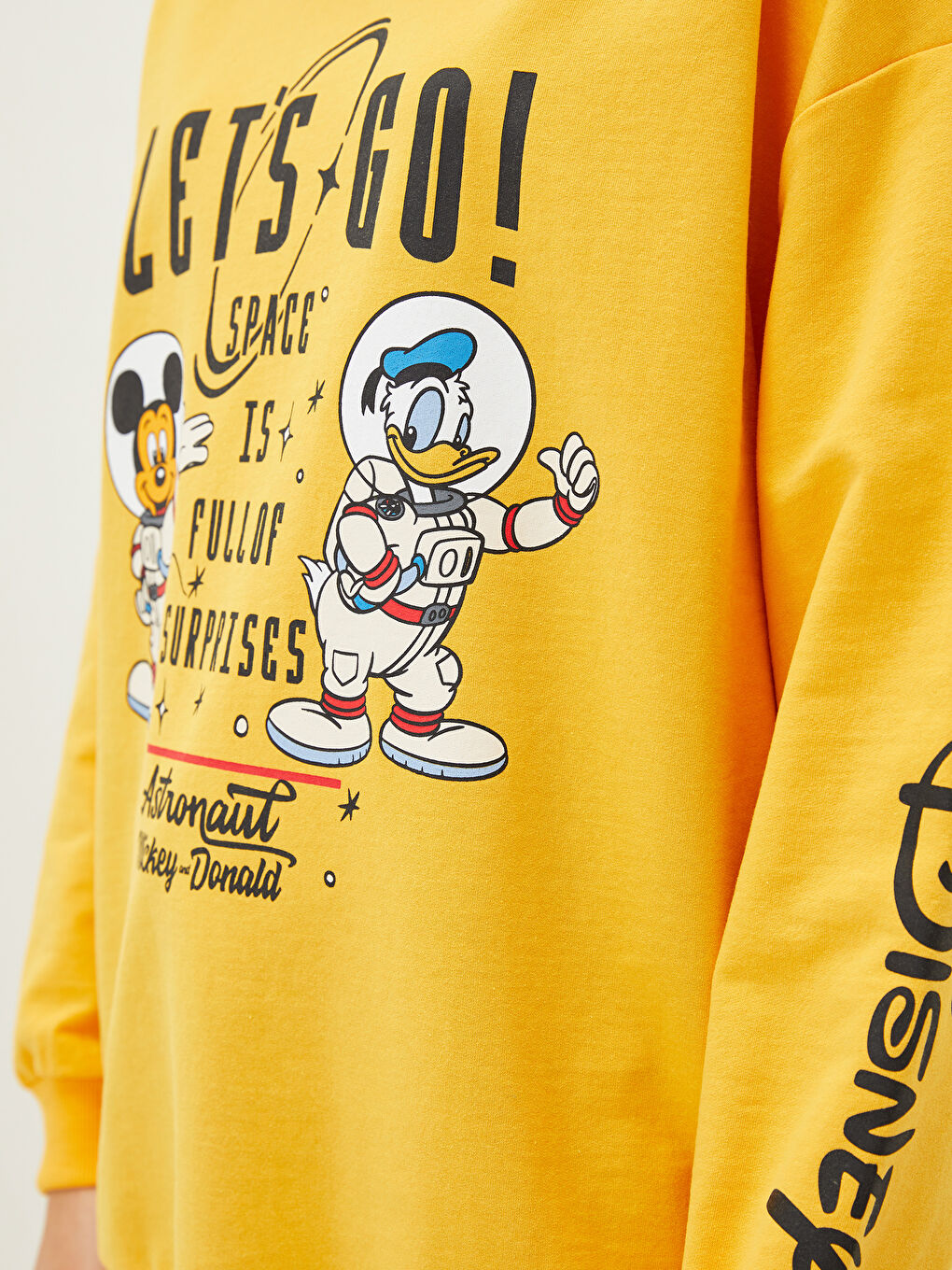 Bisiklet Yaka Mickey Mouse Baskılı Uzun Kollu Kadın Sweatshirt-3