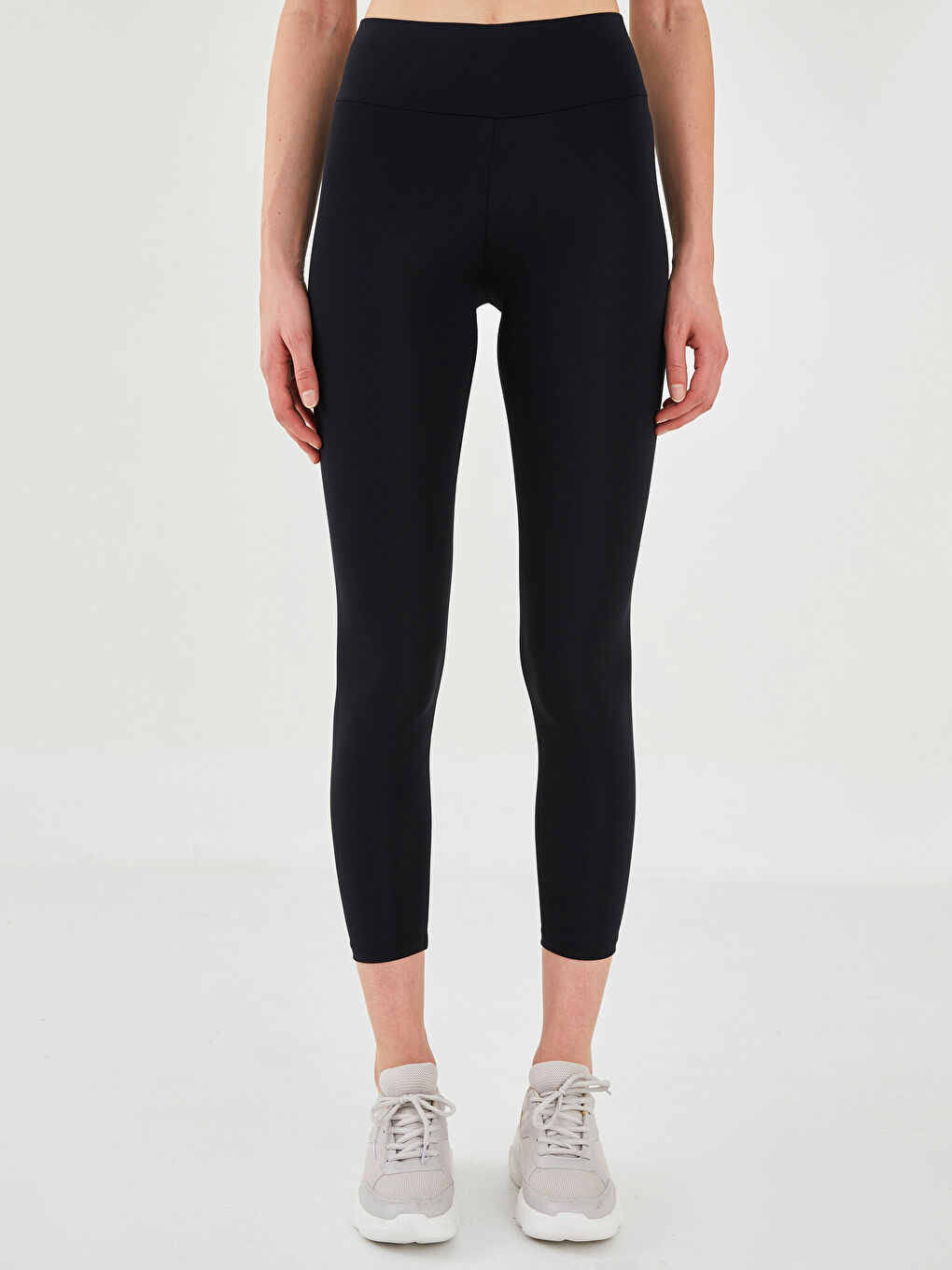 Women's Elasticated Waist Plain Leggings-4