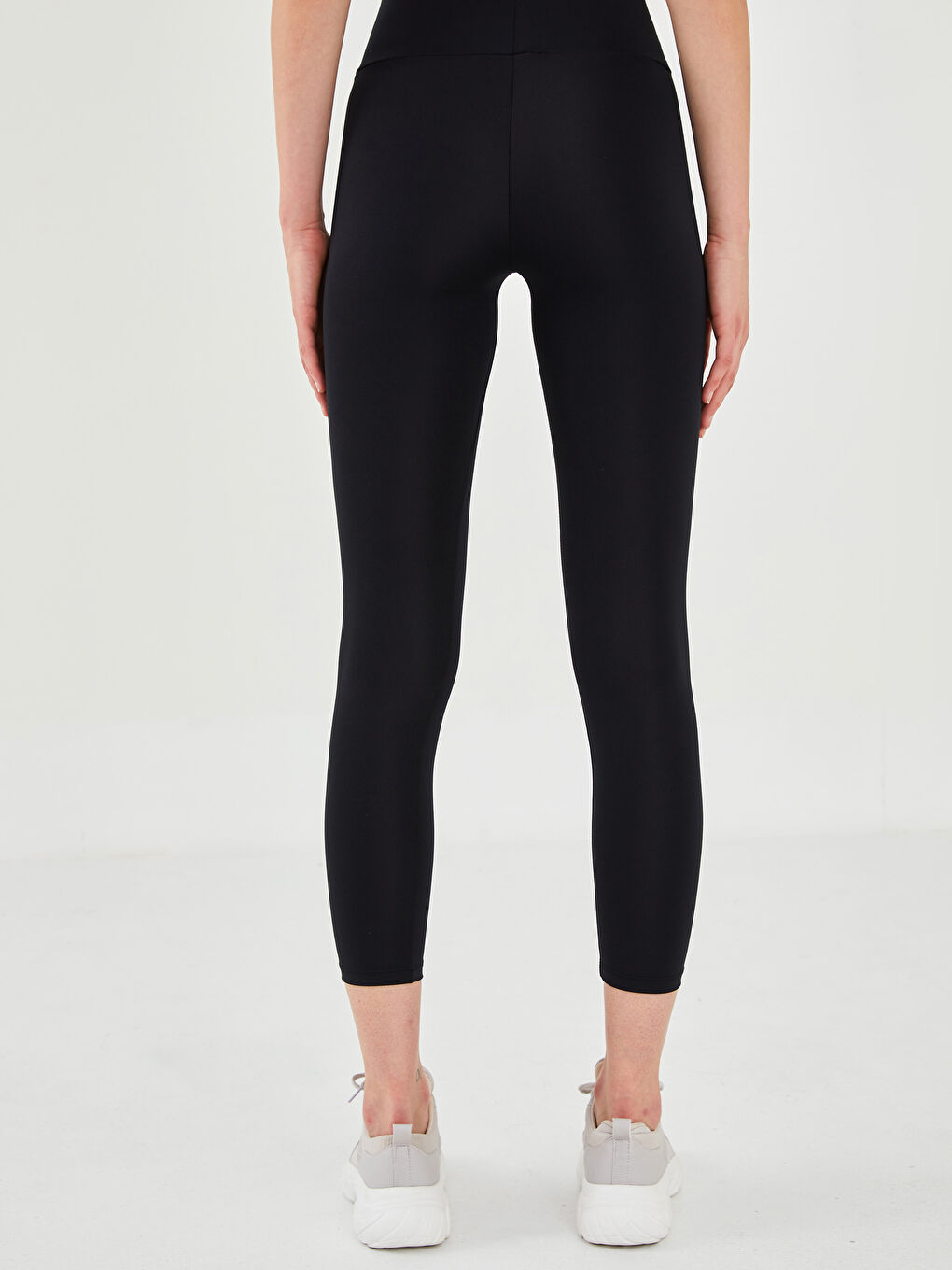 Women's Elasticated Waist Plain Leggings-5