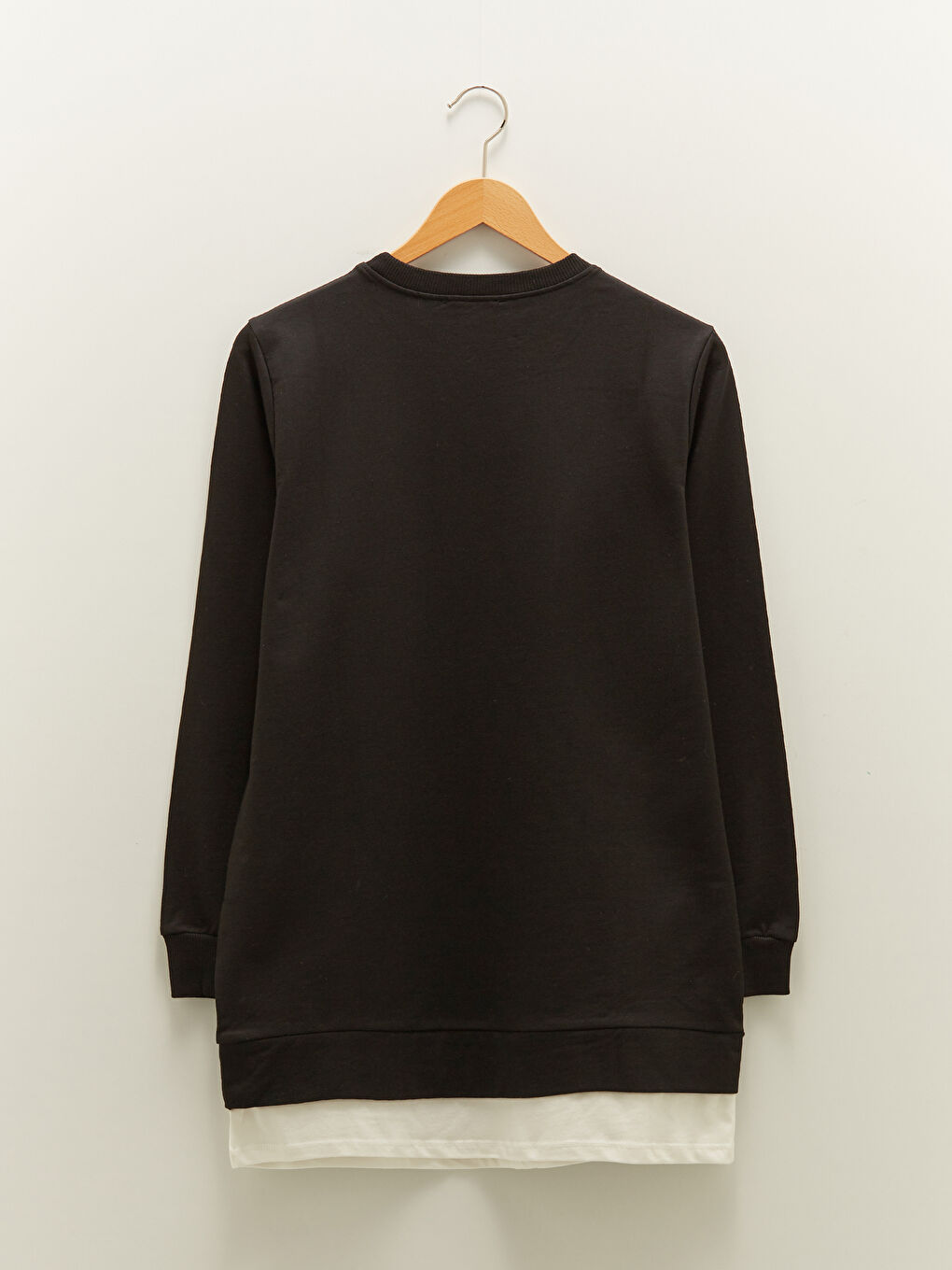 Crew Neck Plain Long Sleeve Women's Sweatshirt Tunic-6