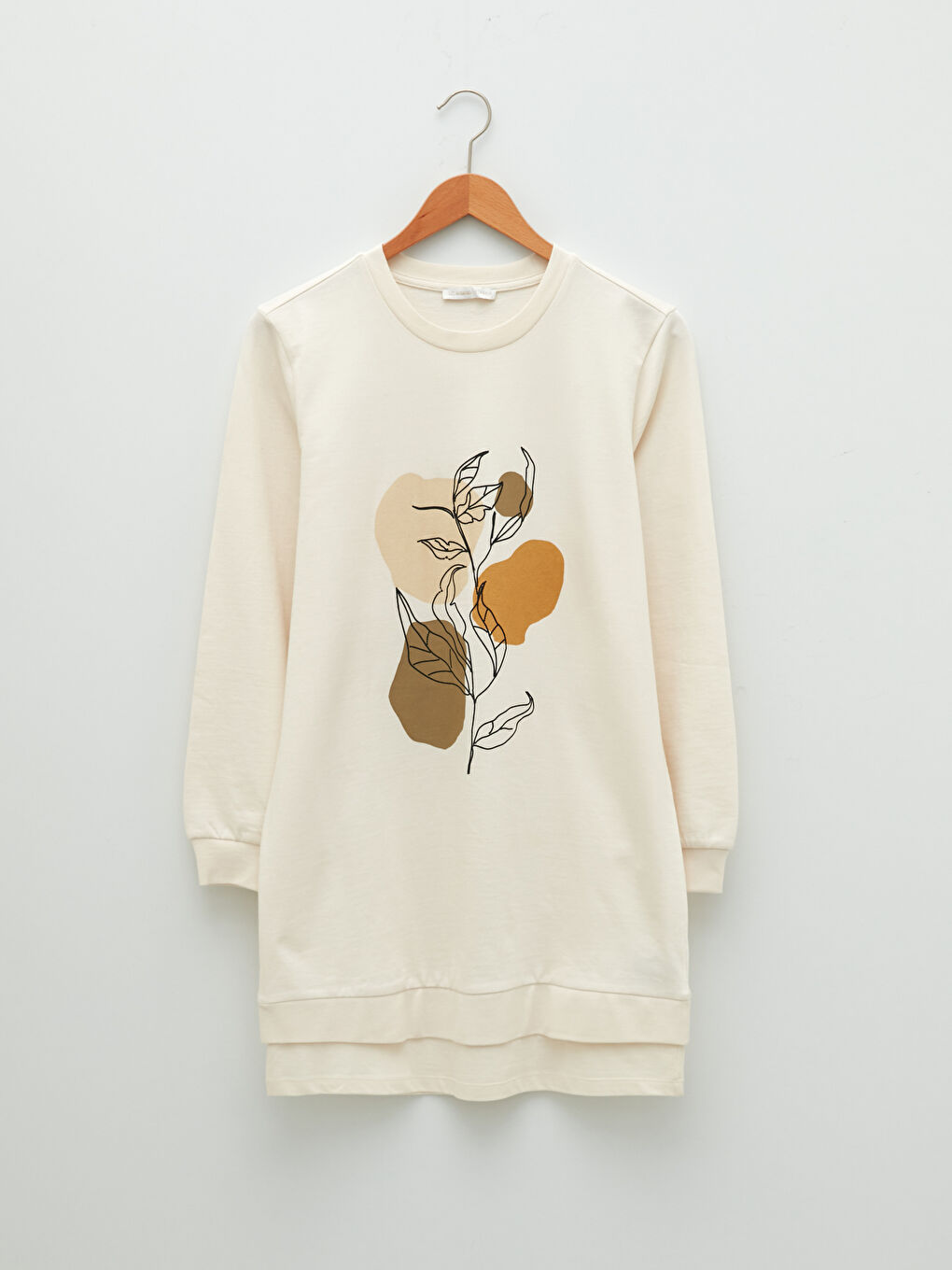 LCWAIKIKI Basic Rundhalsausschnitt Bedruckt Langarm Damen Sweatshirt-Tunika -W1CY49Z8-FEW