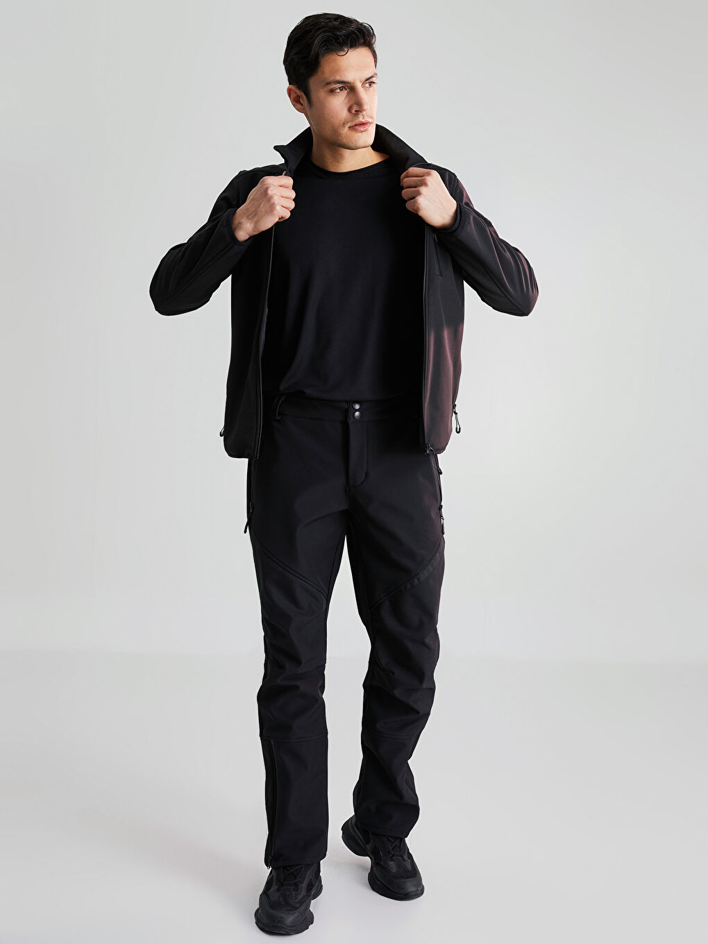 Siyah Standart Kalıp Erkek Kayak Pantolonu