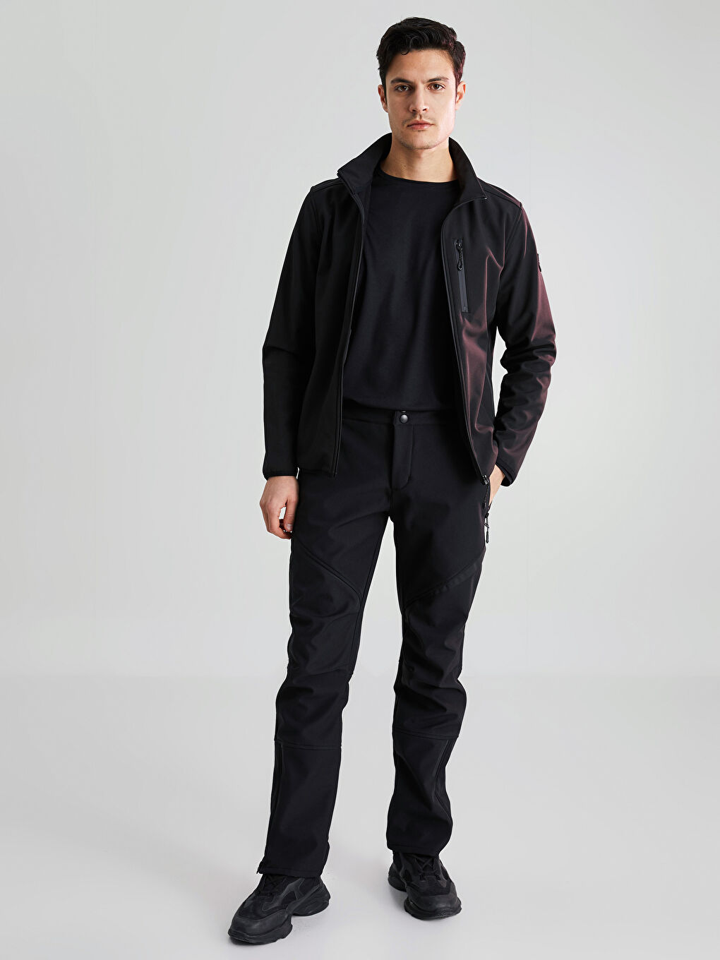 Siyah Standart Kalıp Erkek Kayak Pantolonu-1