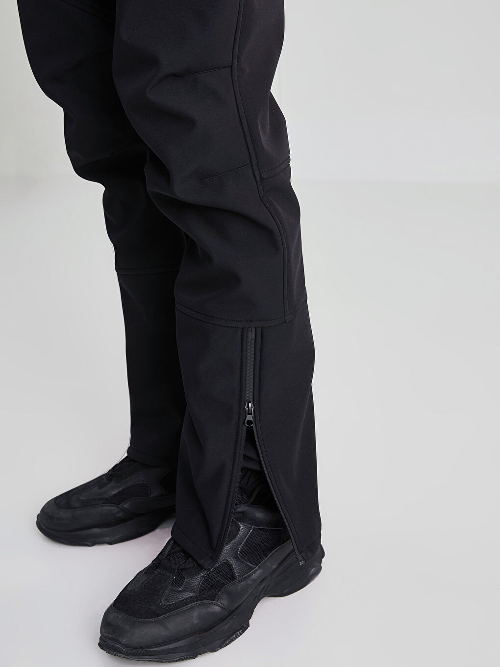 Siyah Standart Kalıp Erkek Kayak Pantolonu-2