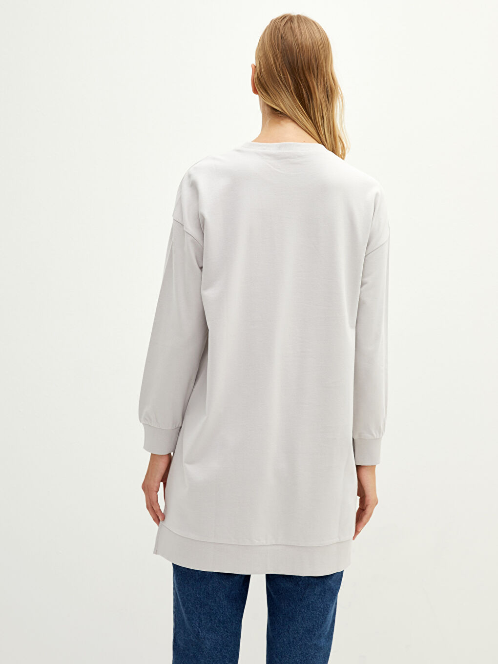 Crew Neck Printed Long Sleeve Cotton Women's Sweatshirt Tunic-4