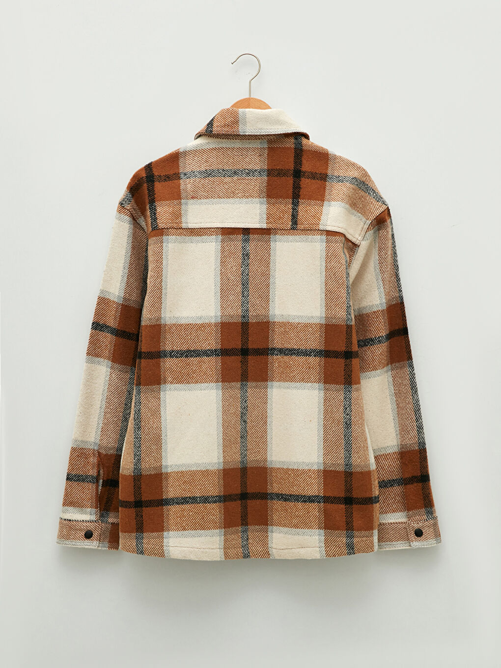 Palton Subțire cu Guler de Cămașă, Fit Relaxat, Carouri, pentru Bărbați-7