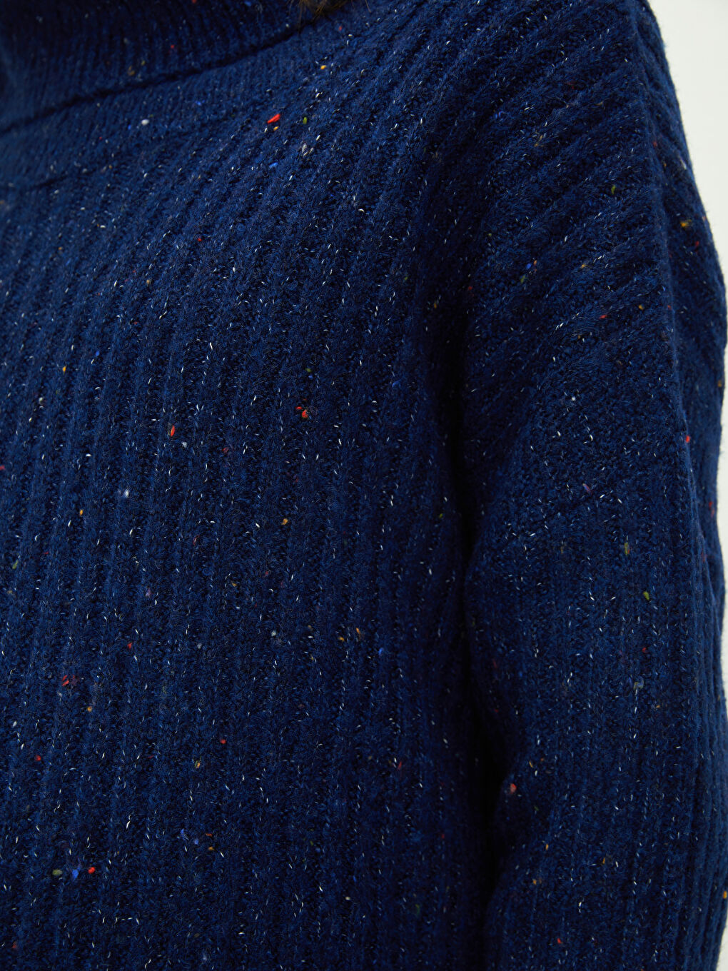 Turtleneck Plain Long Sleeve Maternity Knitwear Tunic-4