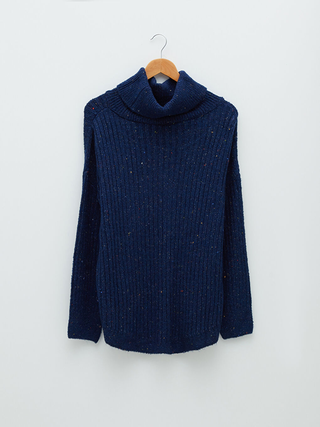 Turtleneck Plain Long Sleeve Maternity Knitwear Tunic-7