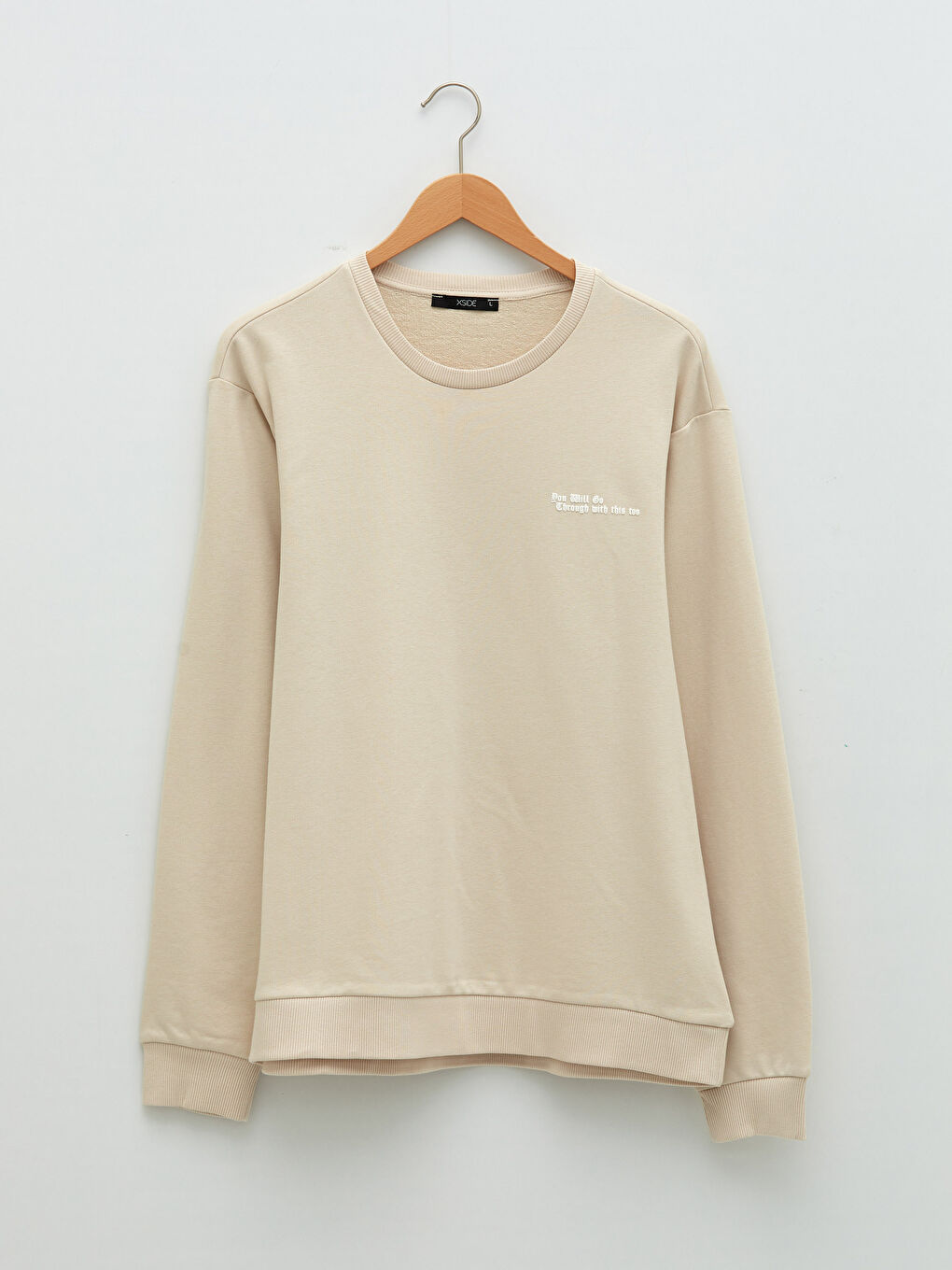 سويت شيرت كم طويل مطبوع بياقة دائرية للرجال-4