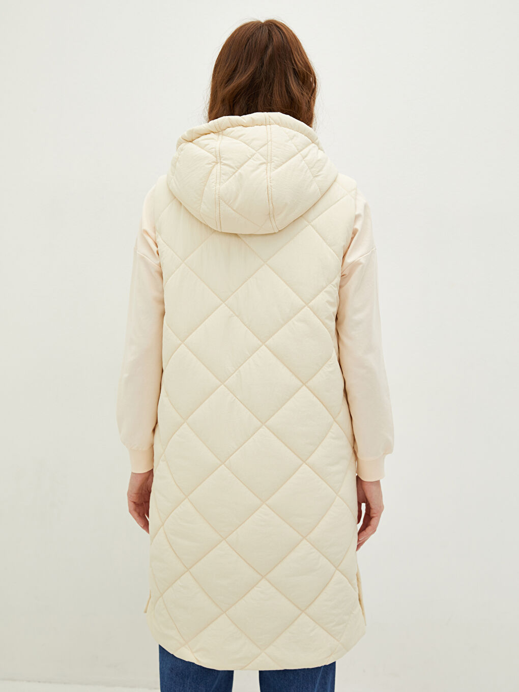 LCW Modest Hooded Collar Zipper Closure Pocket Detailed Women's Vest -W1DA93Z8-RRT
