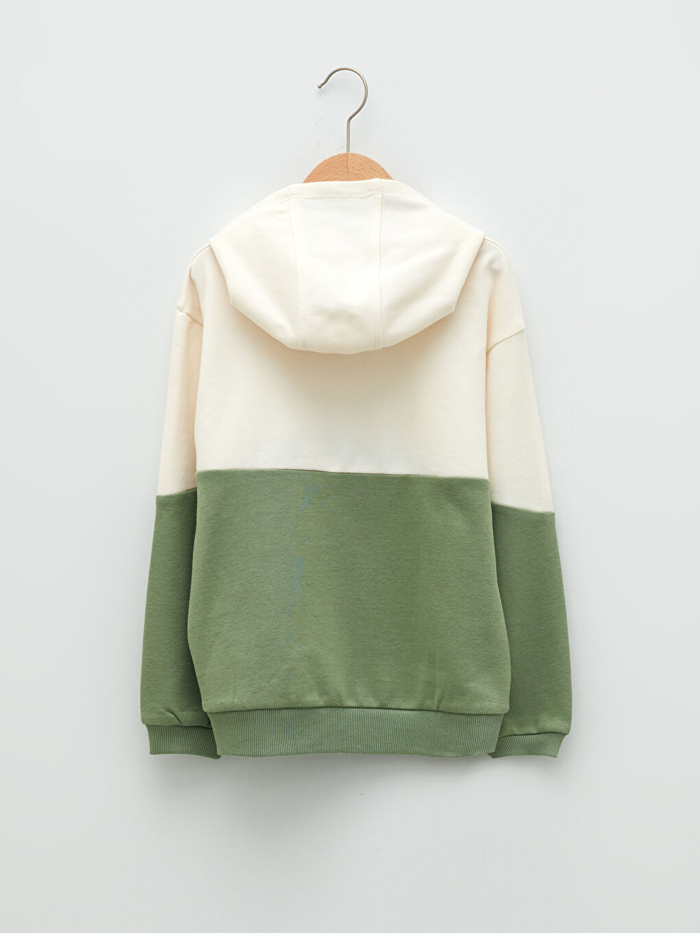 LCW Kids Kapüşonlu Renk Bloklu Uzun Kollu Kız Çocuk Sweatshirt -W1DB08Z4-GRW