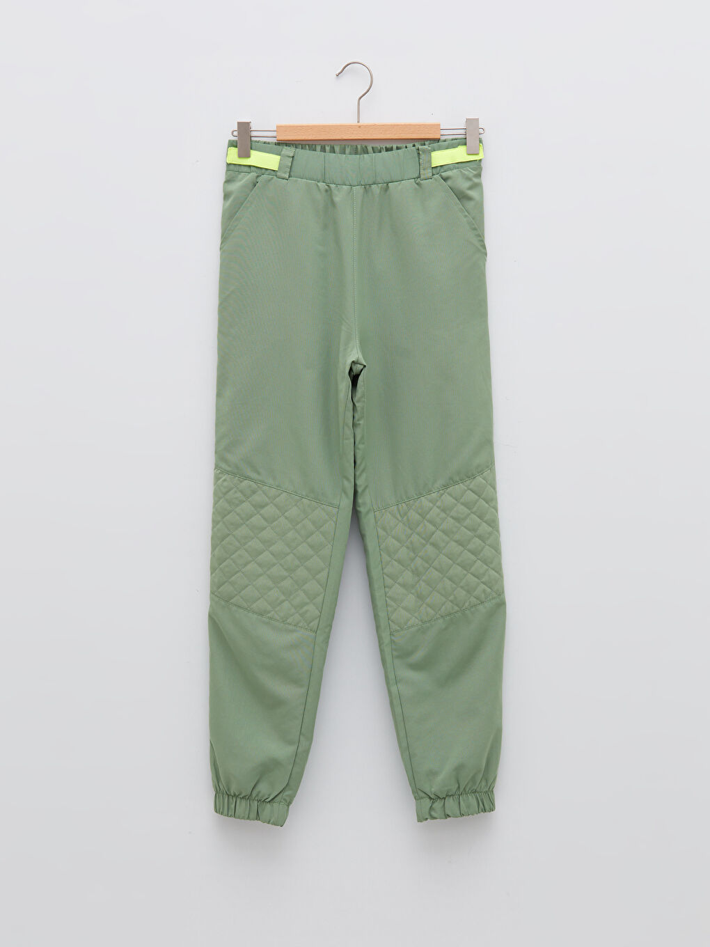 LCW Kids Elastic Waist Quilted Detailed Girl Jogger Pants -W1DB11Z4-GRW