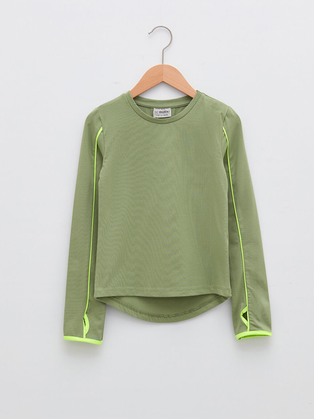 LCW Kids Crew Neck Basic Long Sleeve Girls' T-Shirt -W1DB32Z4-GRW