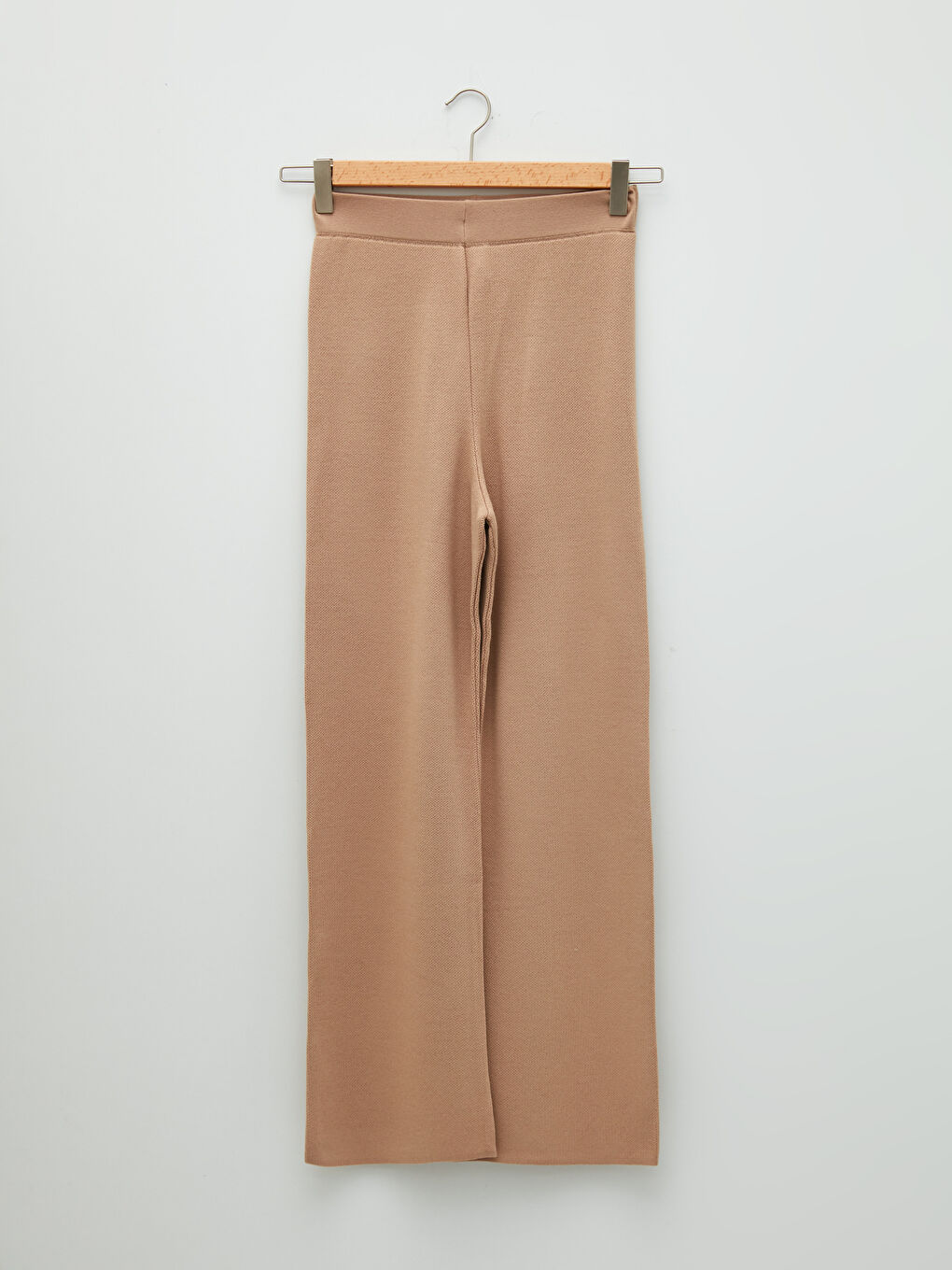 Women's Elasticated Waist Plain Knitwear Trousers-5