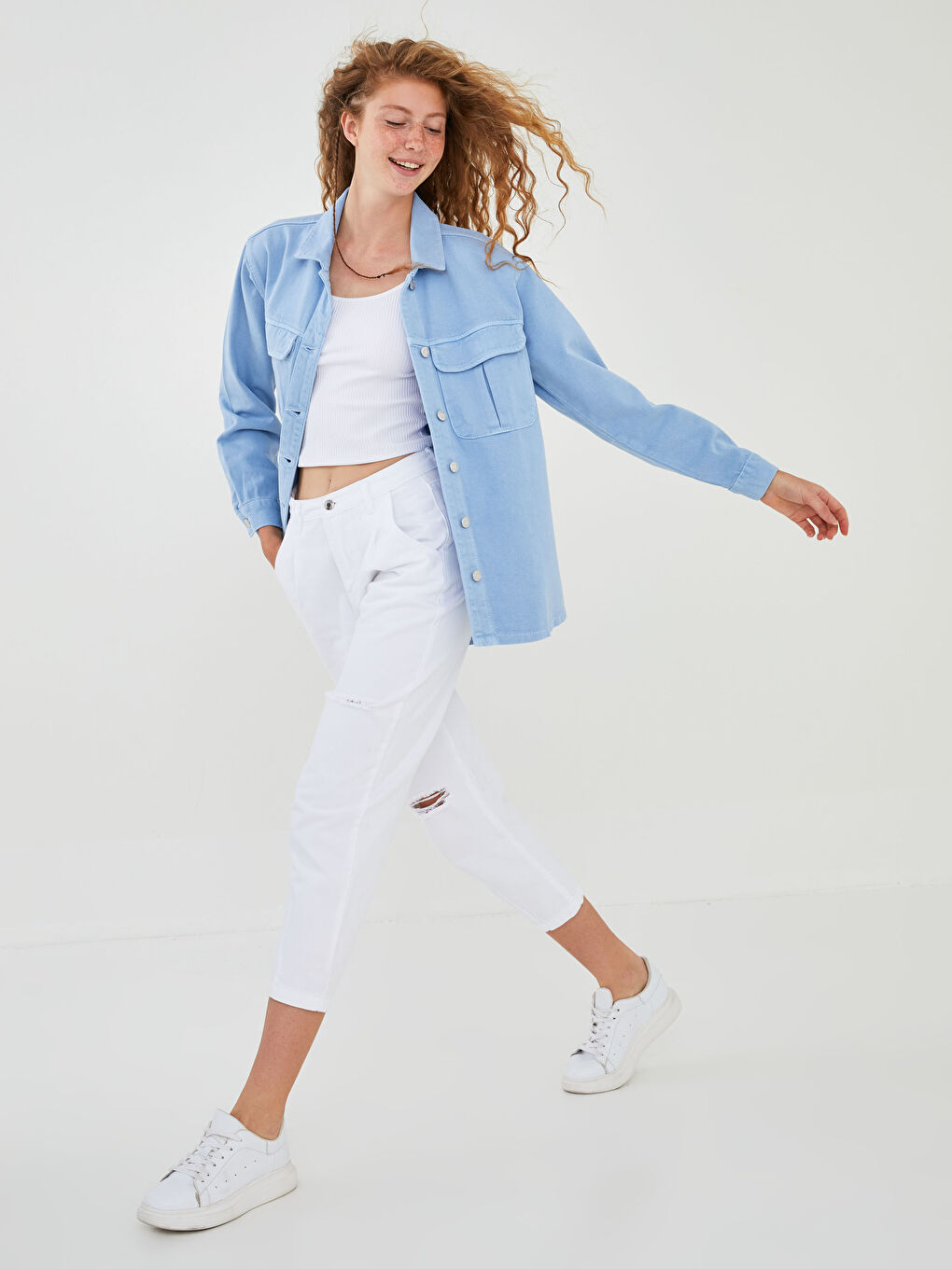 Langarm Basic Jacke für Damen-4
