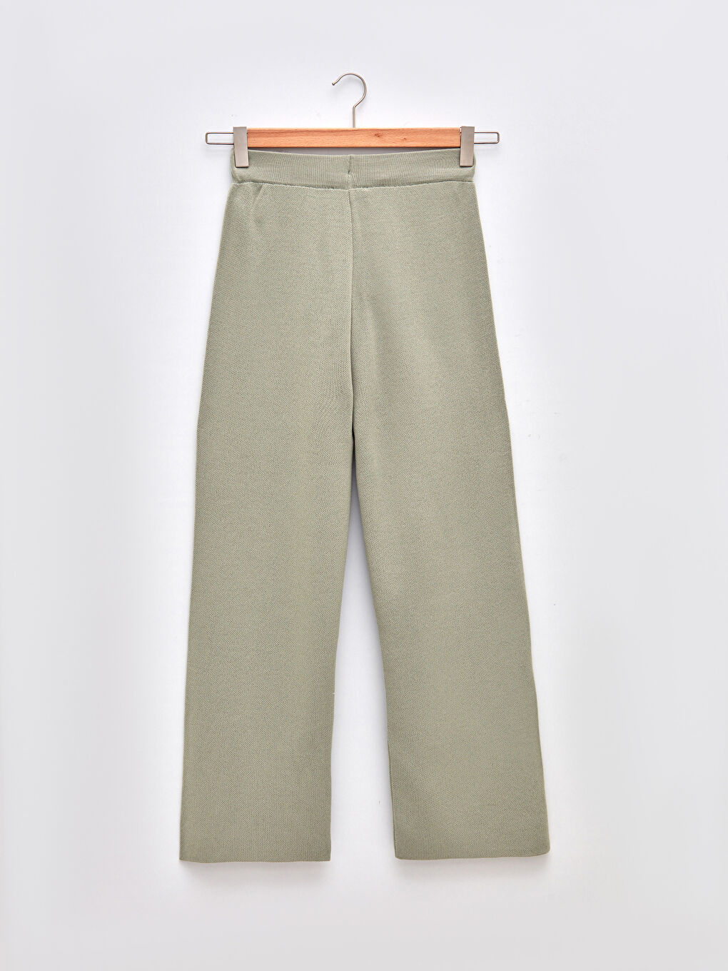 Elastic Waist Straight Pocket Detailed Women's Knitwear Trousers-6