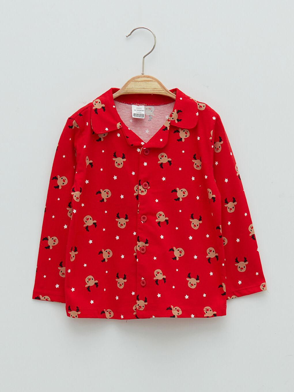 Ensemble de pyjama en coton à thème de Noël à manches longues avec col polo pour garçon bébé-3