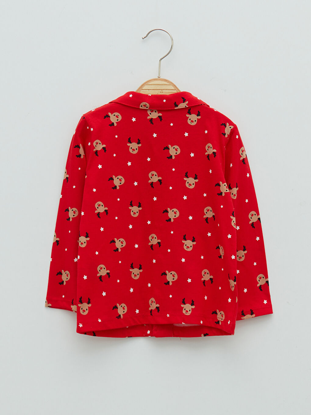 Ensemble de pyjama en coton à thème de Noël à manches longues avec col polo pour garçon bébé-5