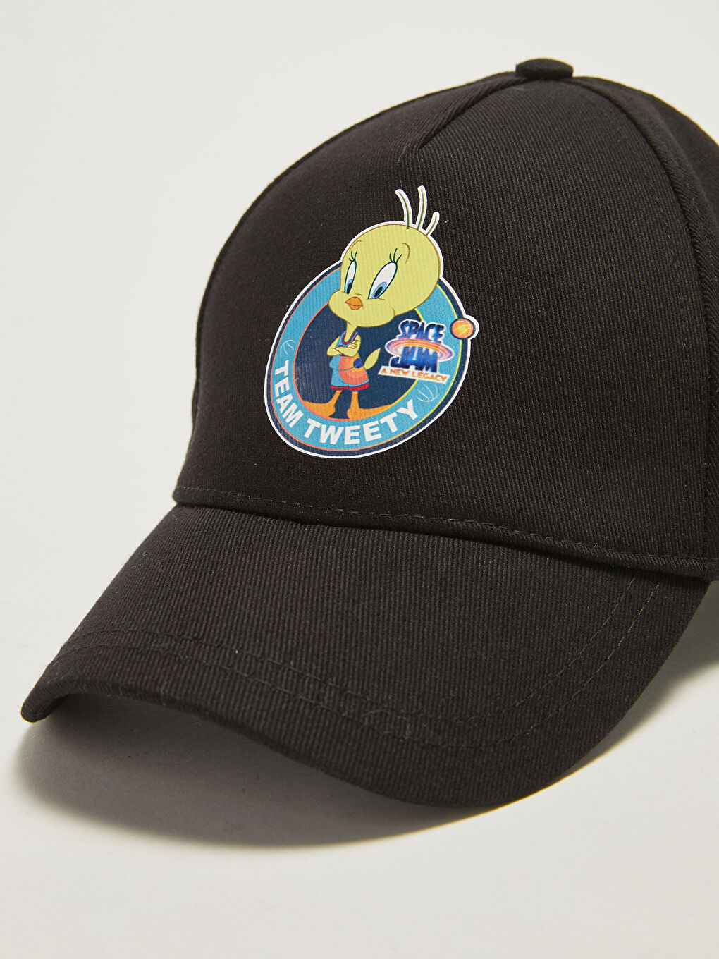Siyah Kız Çocuk Tweety Baskılı Kep Şapka-2