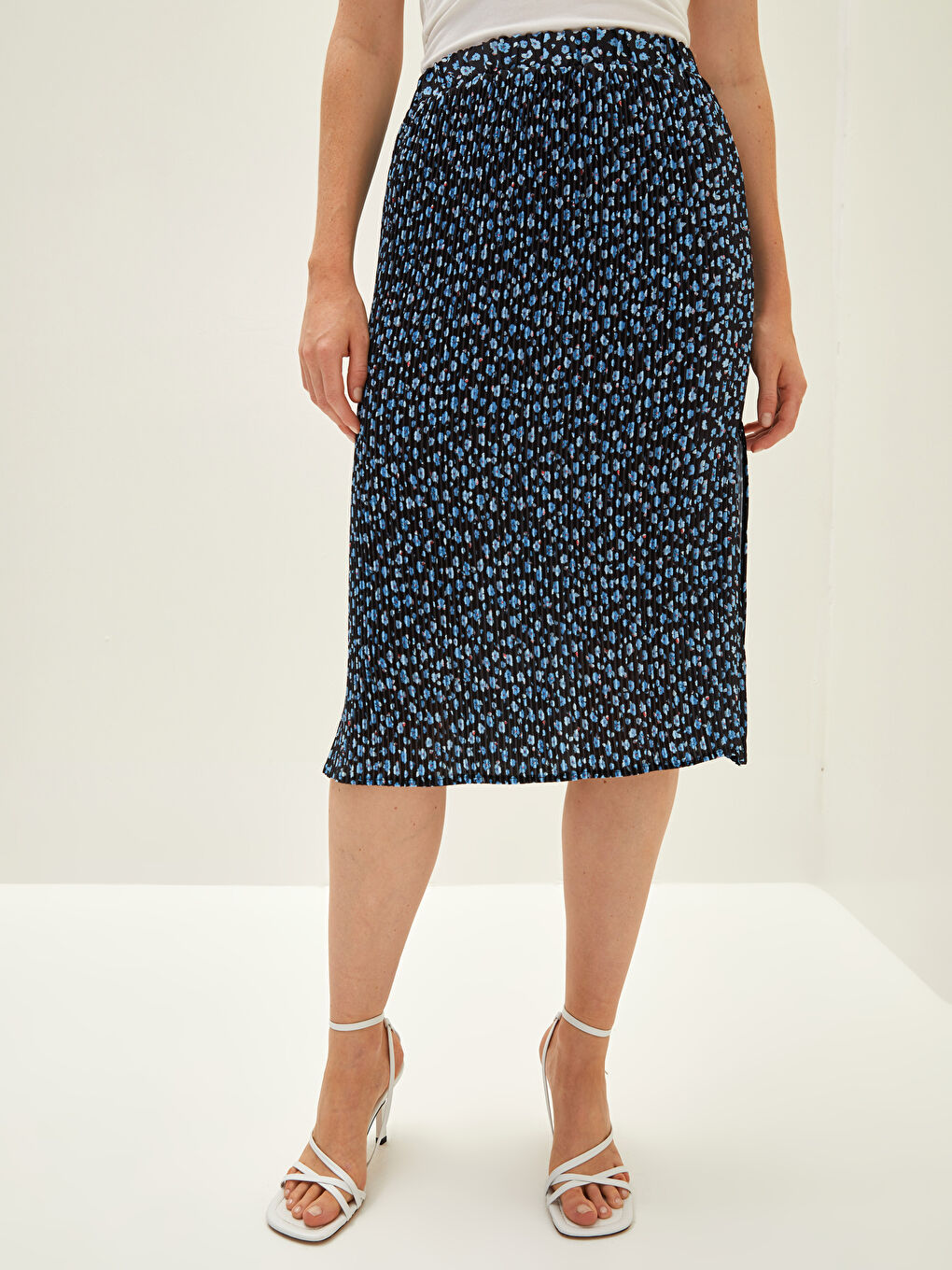 Bedruckter Rock mit Schlitzdetail für Damen-2