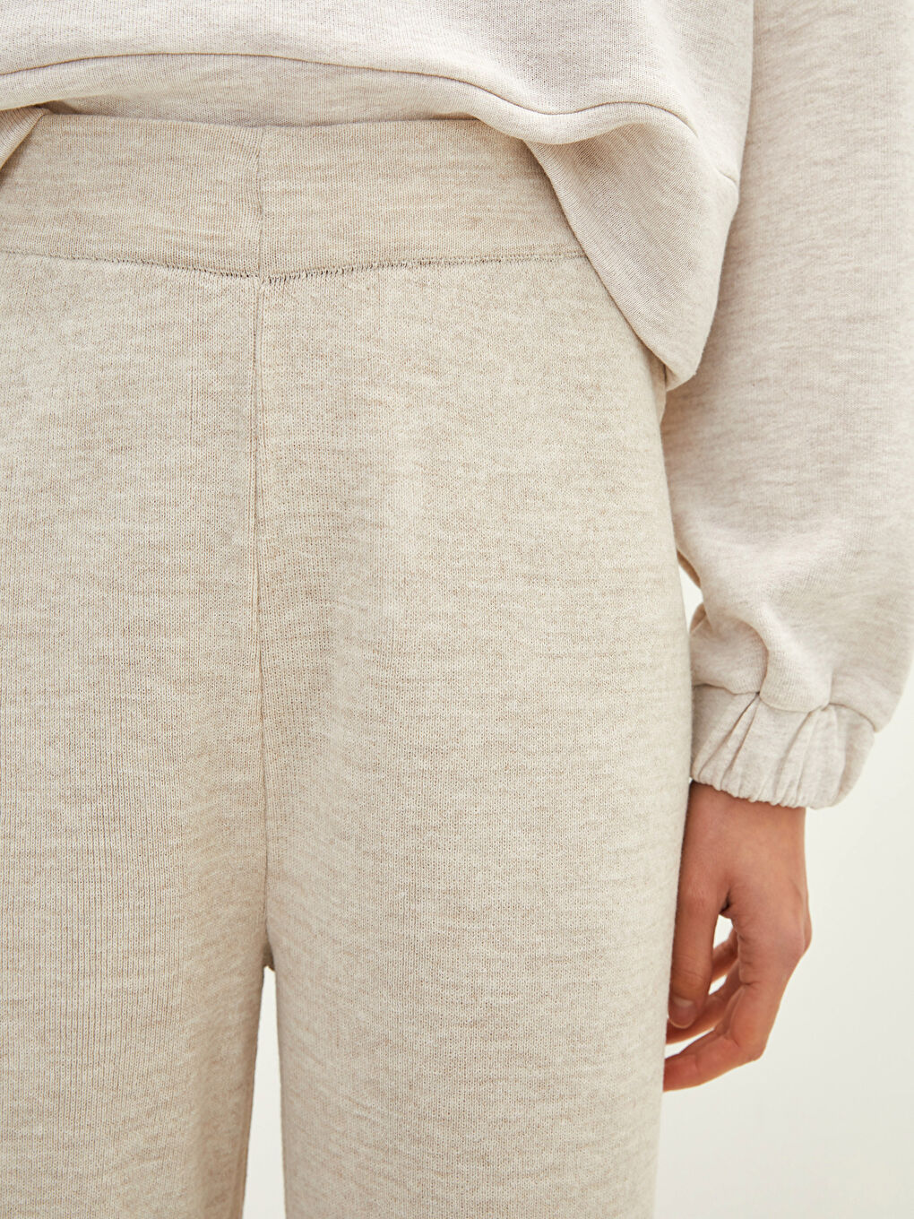 LCW Vision High Waist Straight Slim Fit Women Knitwear Pants -W1DD30Z8-TBV