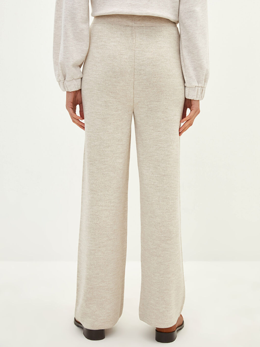 LCW Vision High Waist Straight Slim Fit Women Knitwear Pants -W1DD30Z8-TBV