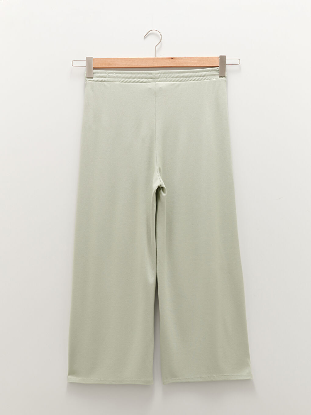 Yeşil Kadın Beli Lastikli Düz Kapri-6