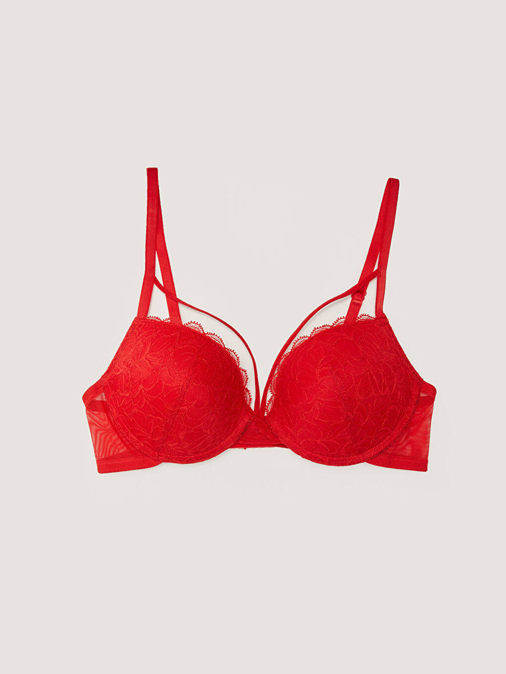 Sutien cu Sârmă Ușor Căptușit cu Detalii din Dantelă, Tip Tricou