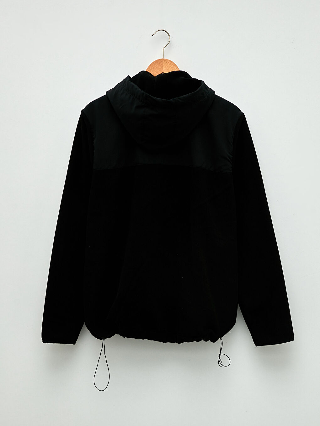 Siyah Kapüşonlu Uzun Kollu Renk Bloklu Erkek Spor Hırka-6