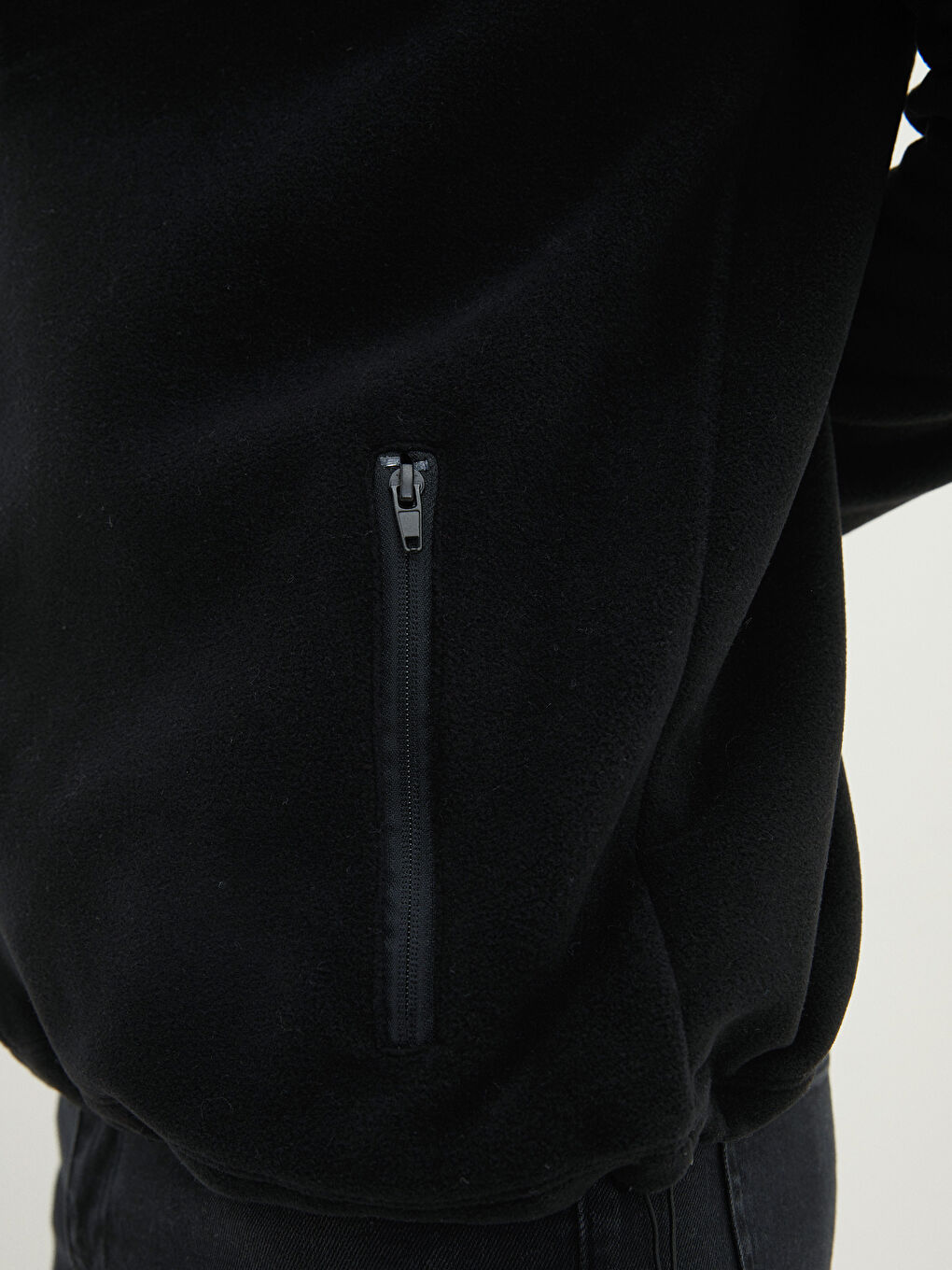 Siyah Kapüşonlu Uzun Kollu Renk Bloklu Erkek Spor Hırka-3