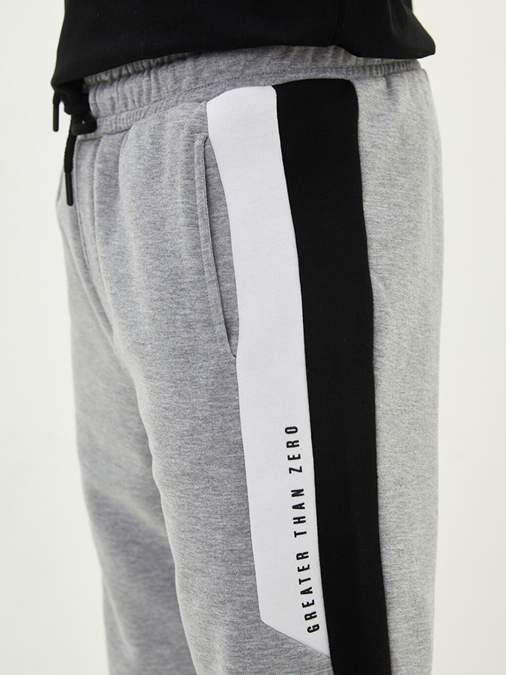 Gri Slim Fit Baskılı Kalın Erkek Kalın Eşofman Altı-2