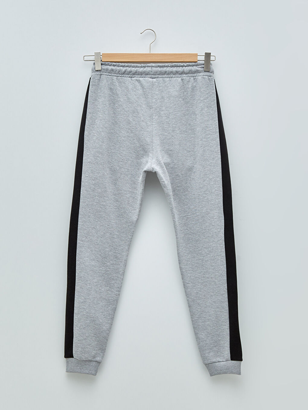 Gri Slim Fit Baskılı Kalın Erkek Kalın Eşofman Altı-4