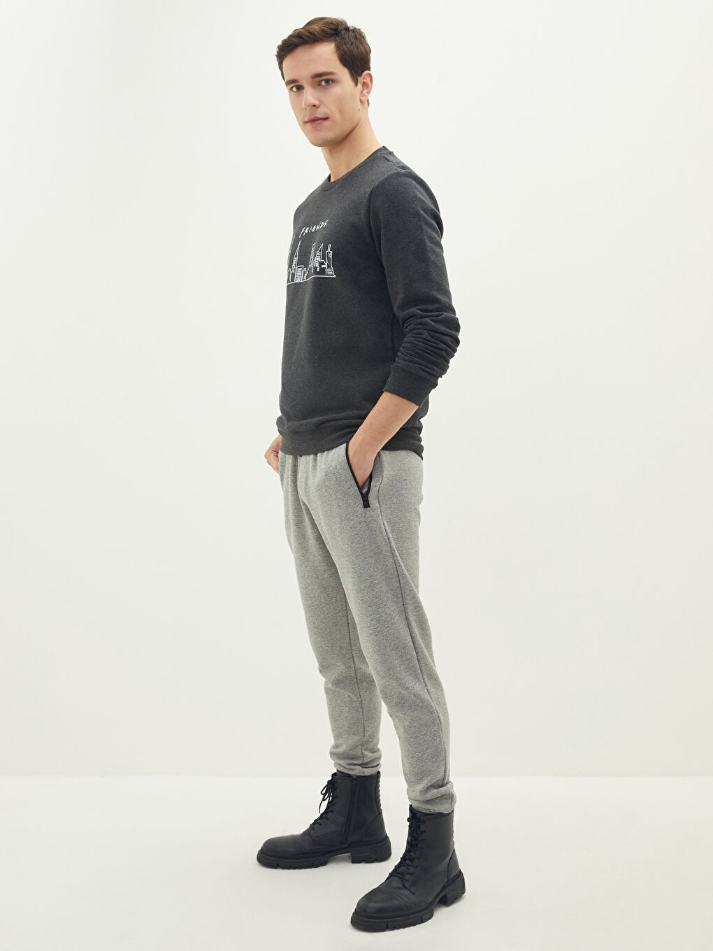 Gri Slim Fit Erkek Jogger Eşofman Altı