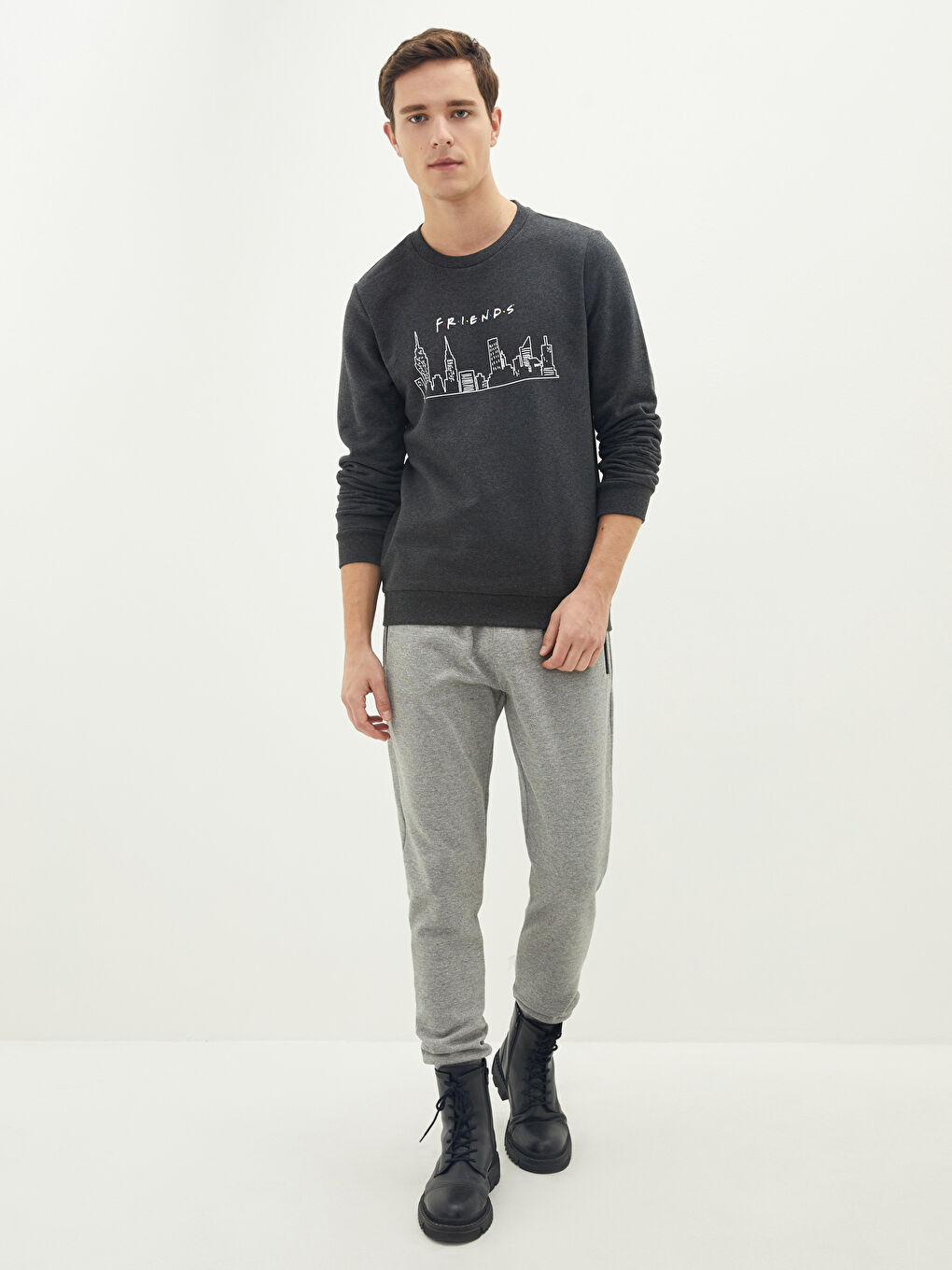 Gri Slim Fit Erkek Jogger Eşofman Altı-1