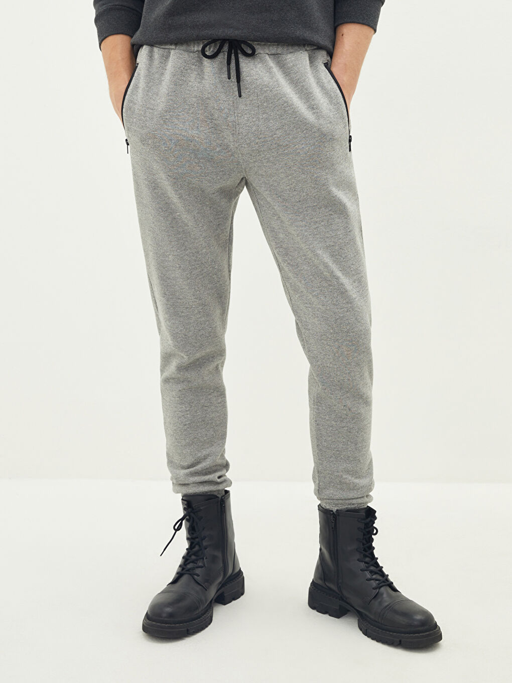 Gri Slim Fit Erkek Jogger Eşofman Altı-3
