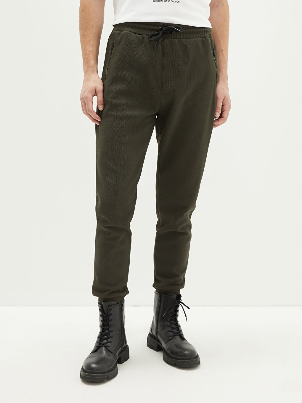 Haki Slim Fit Erkek Jogger Eşofman Altı-3