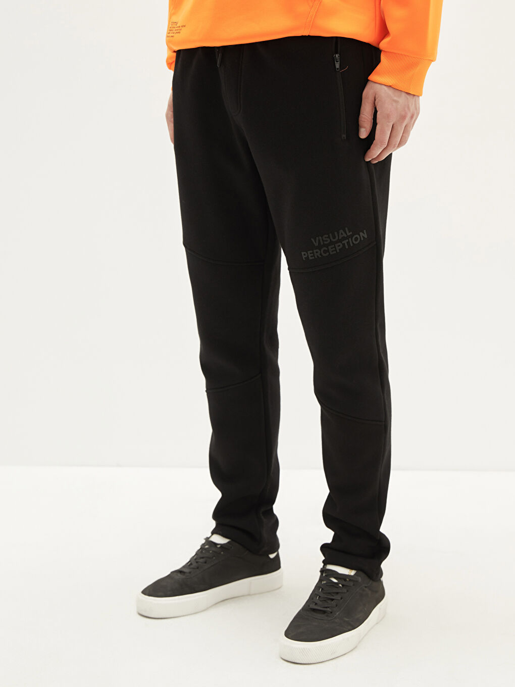 Siyah Slim Fit Erkek Kalın Jogger Eşofman Altı-3