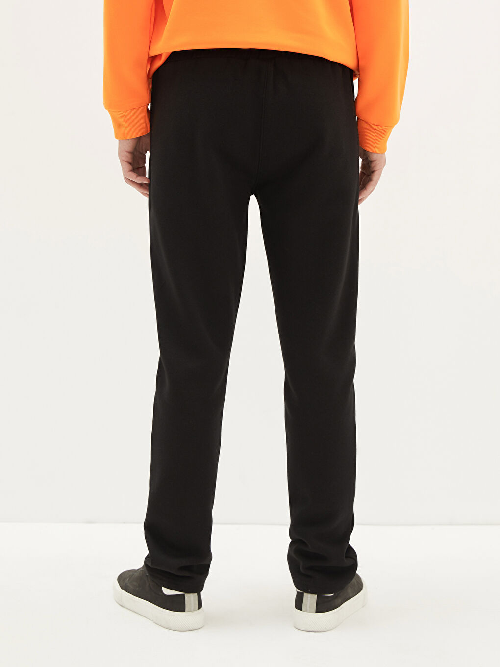 Siyah Slim Fit Erkek Kalın Jogger Eşofman Altı-4