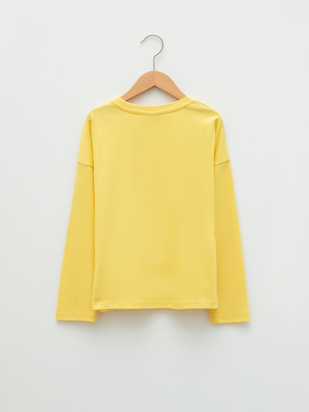 Crew Neck Printed Long Sleeve Cotton Girl T-shirt-1