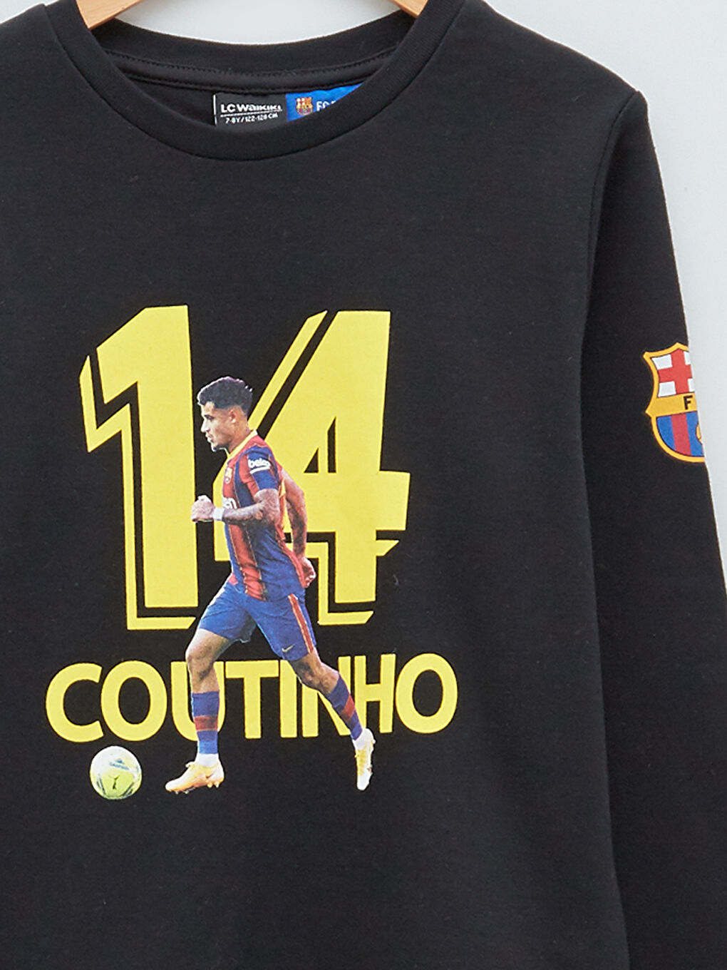 Crew Neck Barcelona Printed Long Sleeve Boys Sweatshirt-2